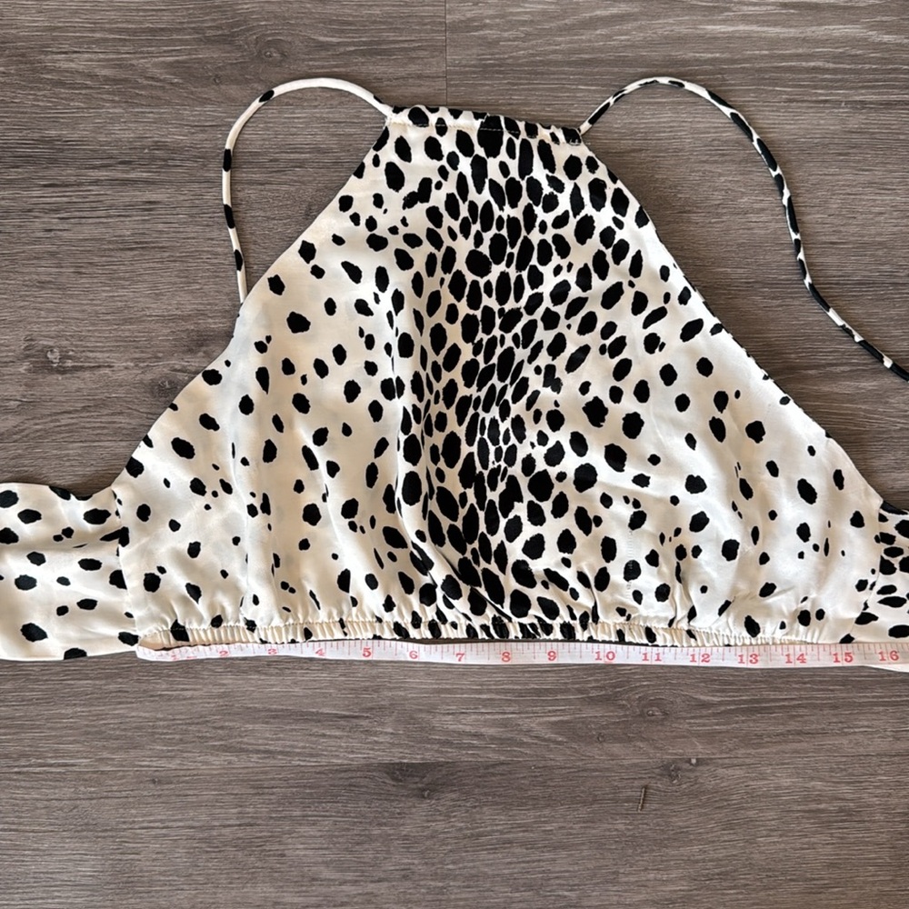 Black and White Animal Print Halter Top - Picture 5 of 6